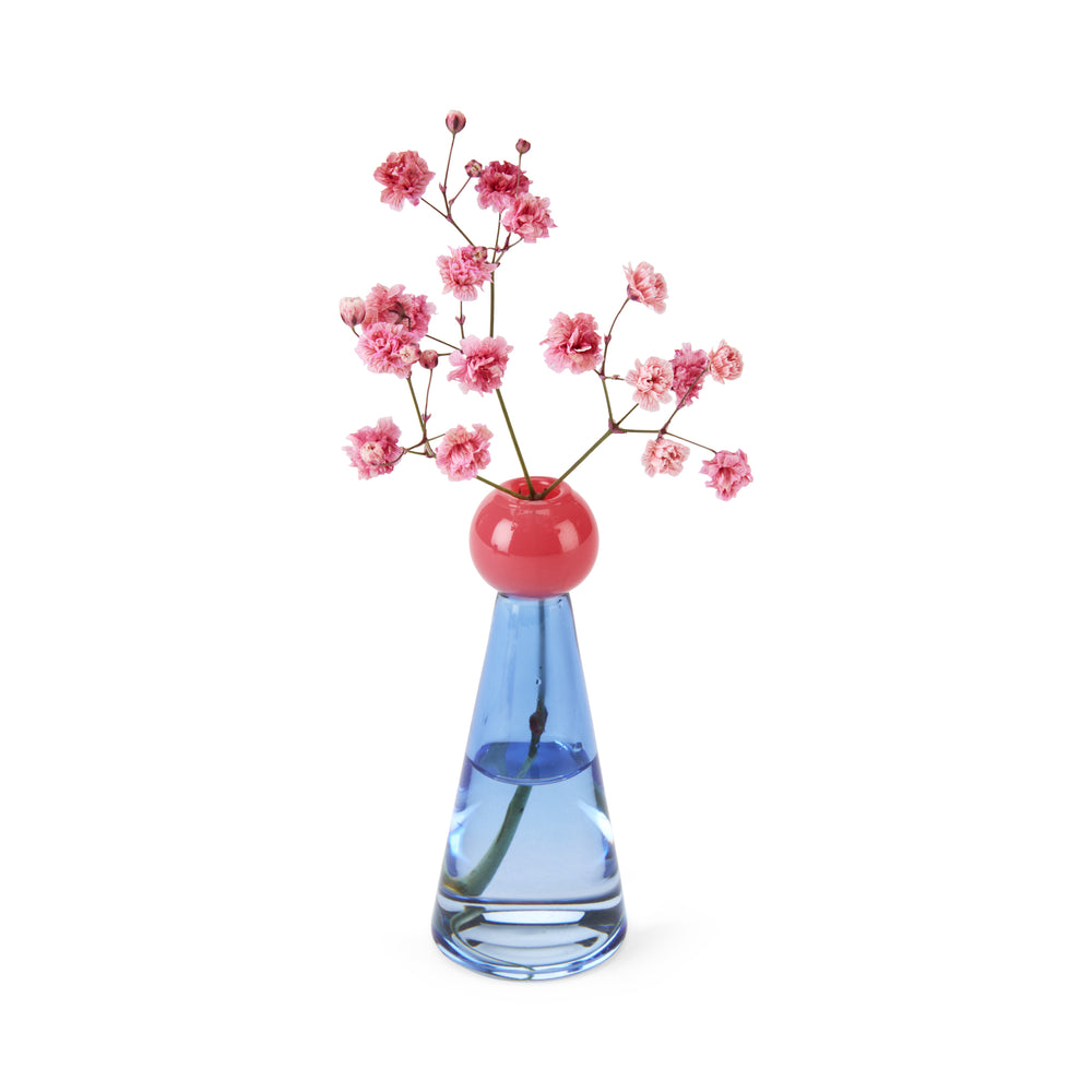 Pixie Glass Vase – Blue/ Red