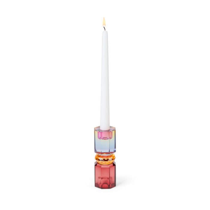 Faceted Crystal Candle Holder – Multi