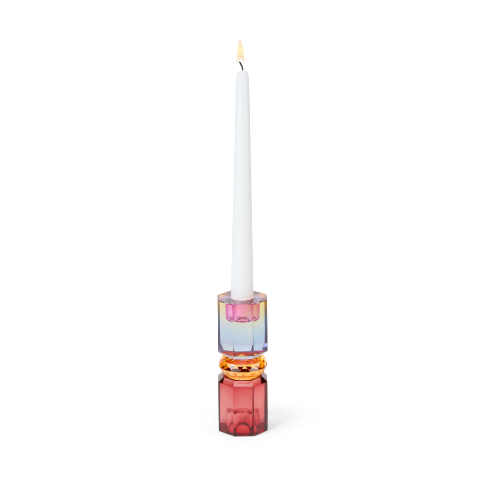 Faceted Crystal Candle Holder – Multi