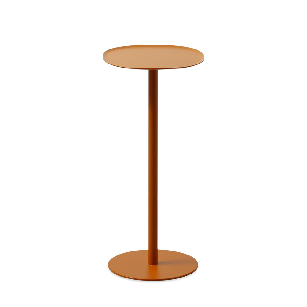 Pedestal Side Table – Tan Orange
