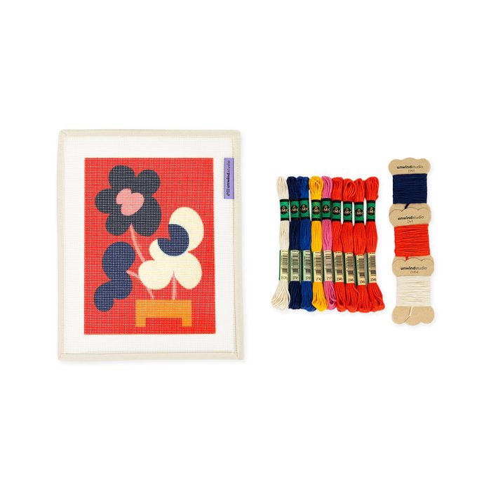 DIY Nature Needlepoint Kit – Mickebana Flower Trio