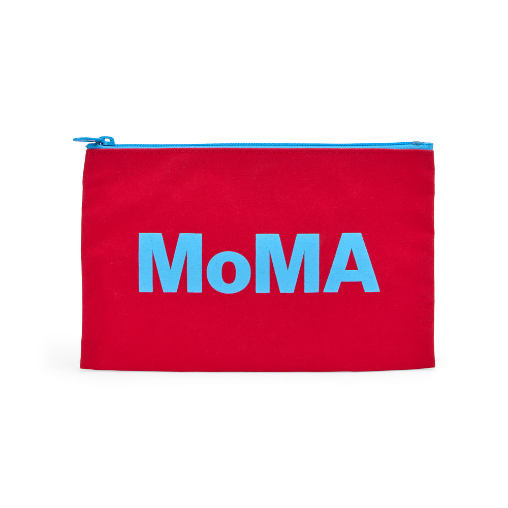 Colorful MoMA Zip Pouch – Red/ Light Blue