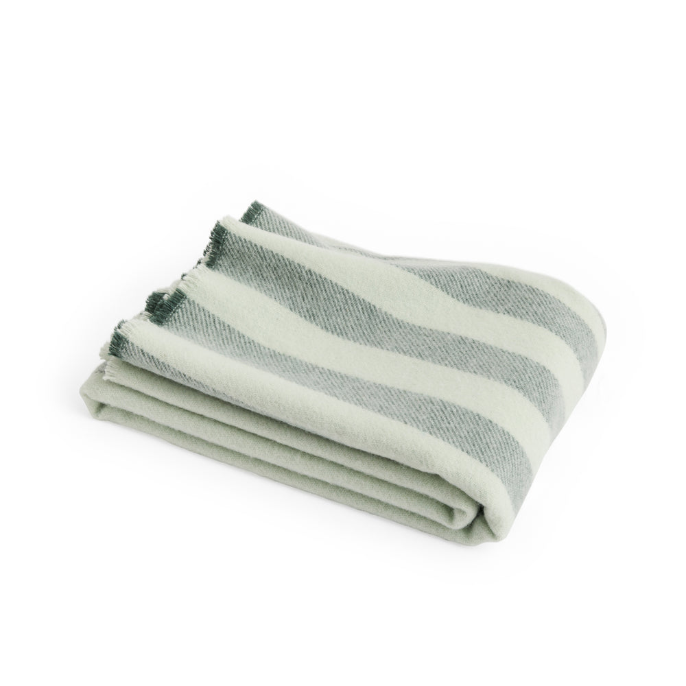 HAY Duo Striped Wool Throw – Mint