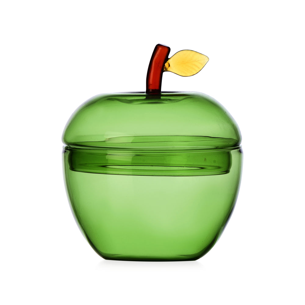 Apple Glass Sugar Bowl