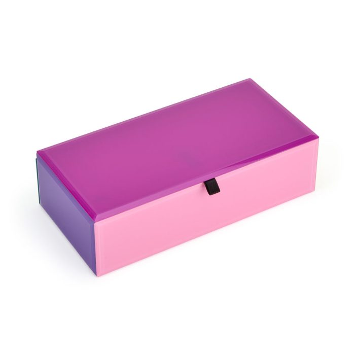 Colorblock Glass Jewelry Box – Pink Multi