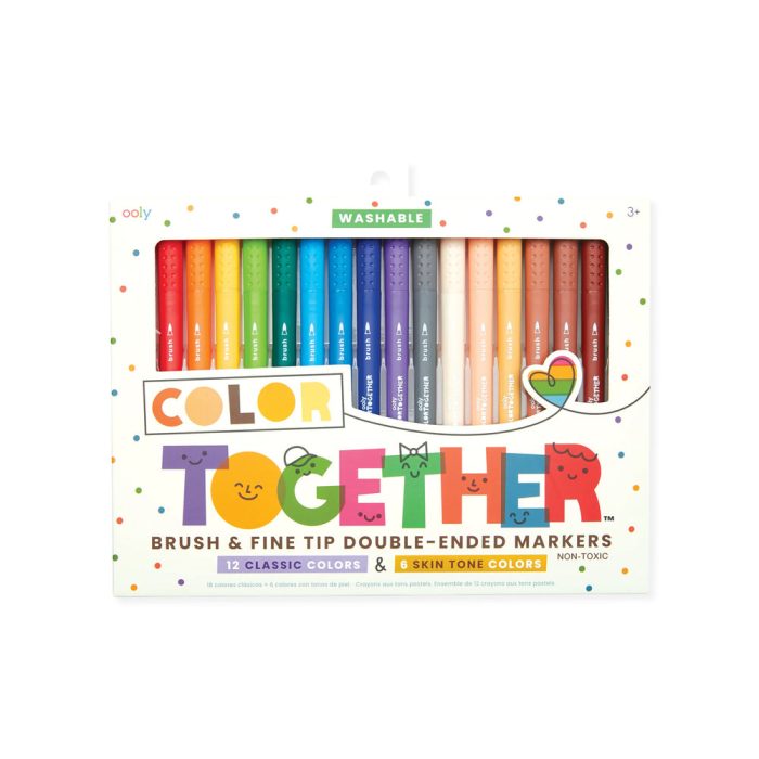 Color Together Brush & Fine Tip Double-Ended Markers – Set of 18