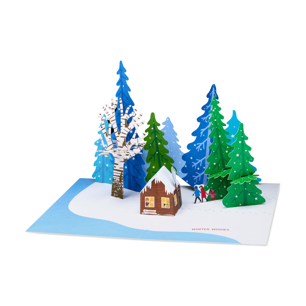 Winter Forest Holiday Pop-Up Cards – Set of 8