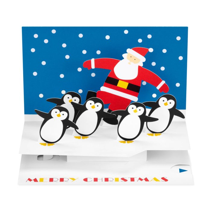 Dancing Penguins Holiday Pop-Up Cards – Set of 8