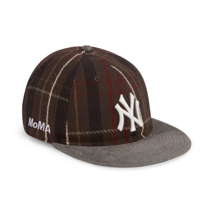 MoMA NY Yankees Adjustable Plaid Baseball Cap – Gray