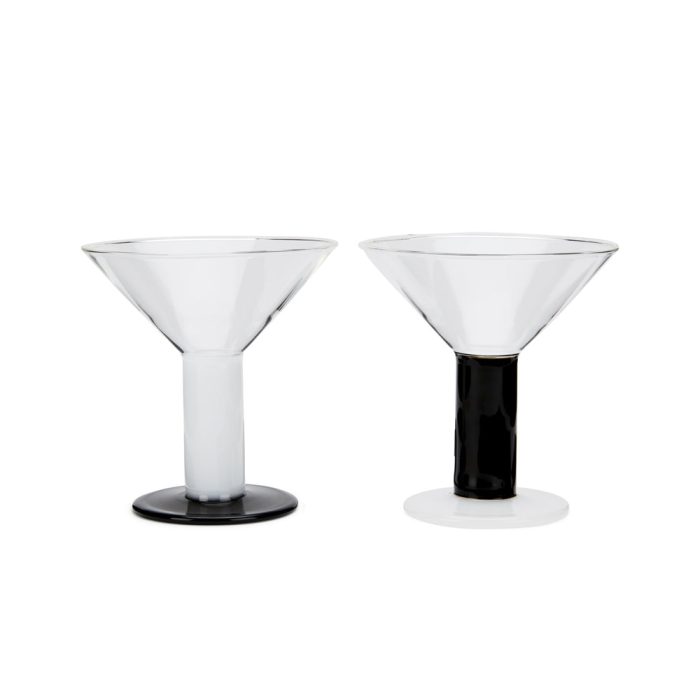 Bodum Chunky Martini Glasses – Set of 2 – Black/ White