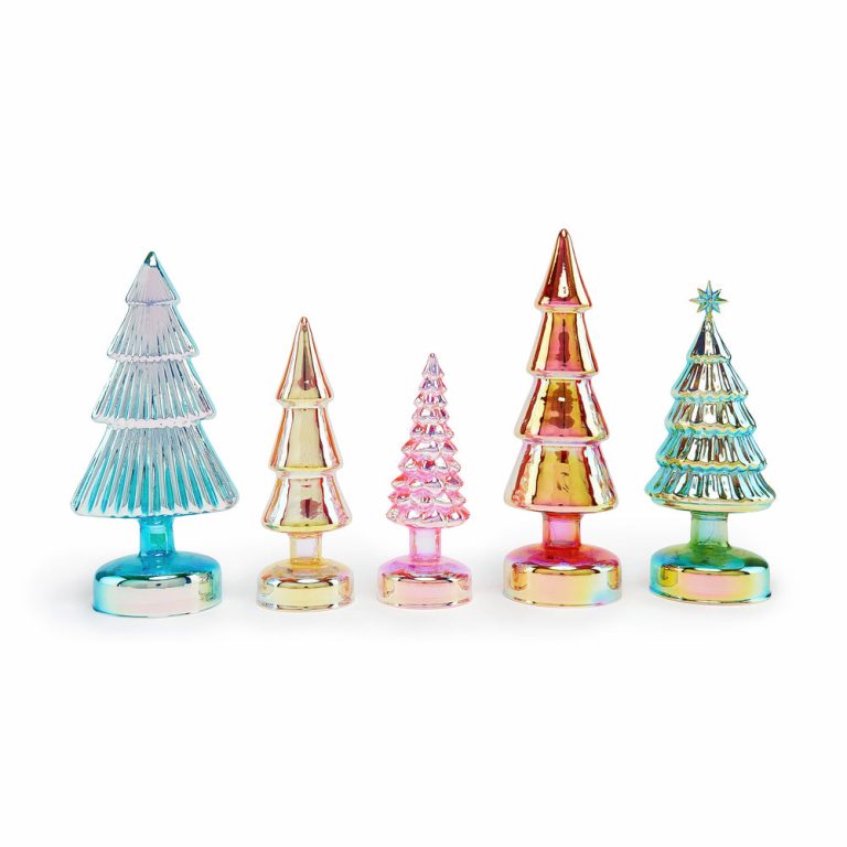 MoMA Colorful LED Lighted Trees – Set of 5 – Small – Multi