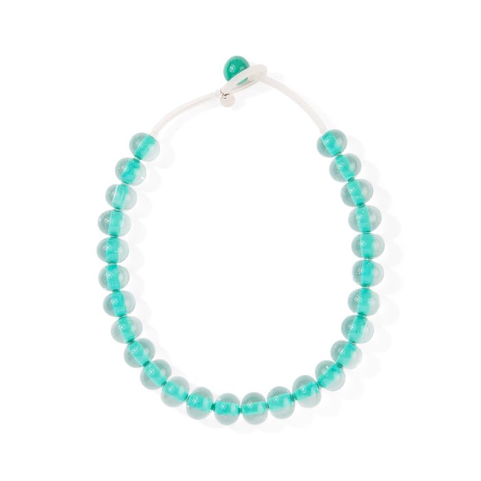 Glass Ball Strip Necklace – Turquoise