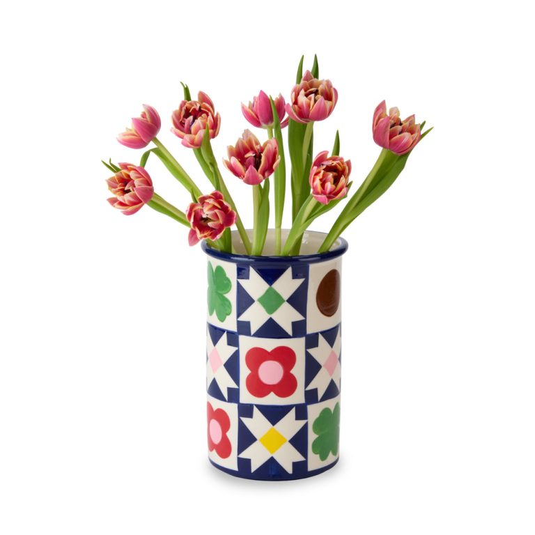 Patch Quilt Ceramic Vase