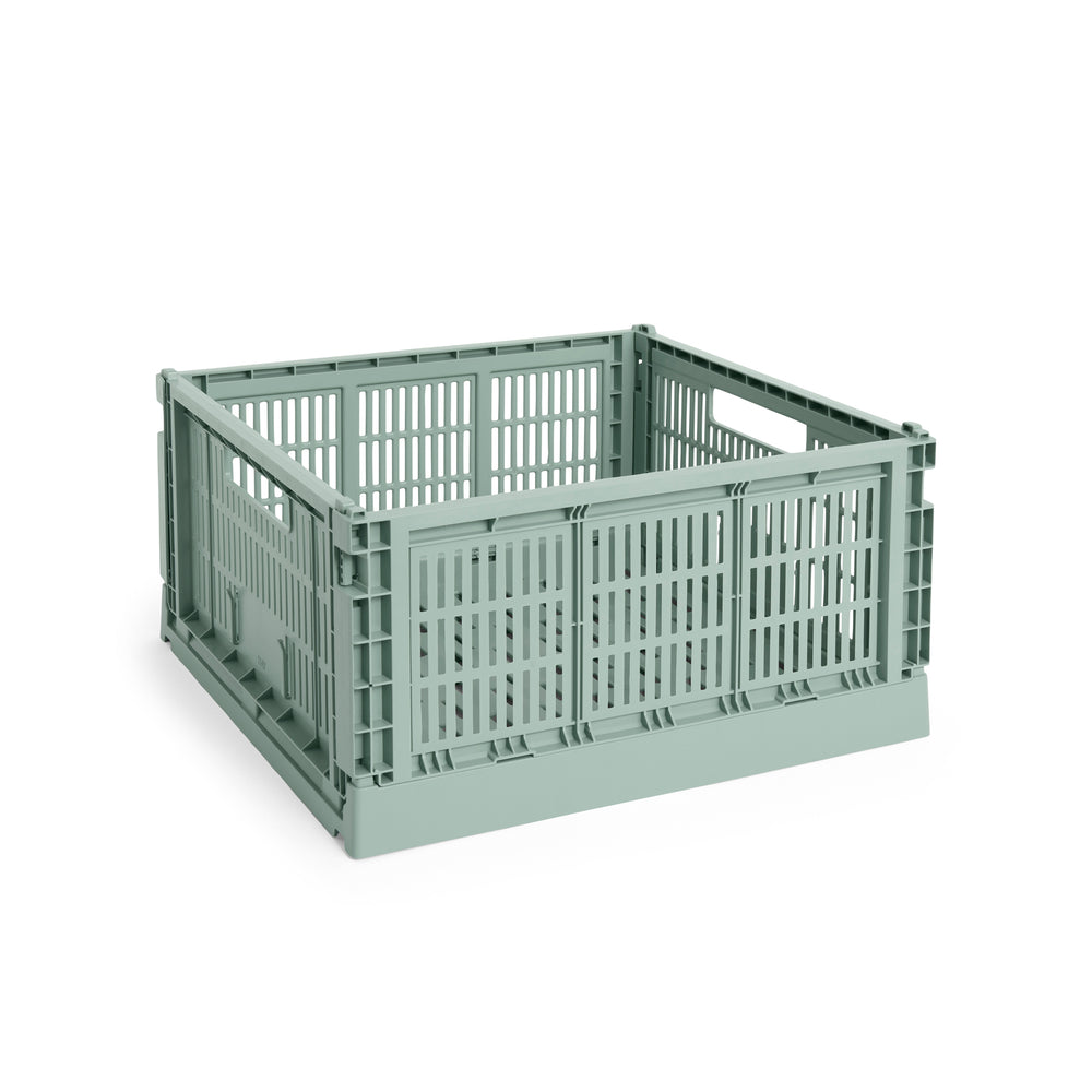 HAY Recycled Plastic Collapsible Color Crate – Sage Green