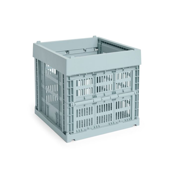 HAY Recycled Plastic Collapsible Color Crate – Dusty Blue