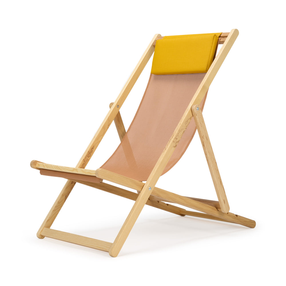 Relax Folding Deck Chair – Tan/ Yellow
