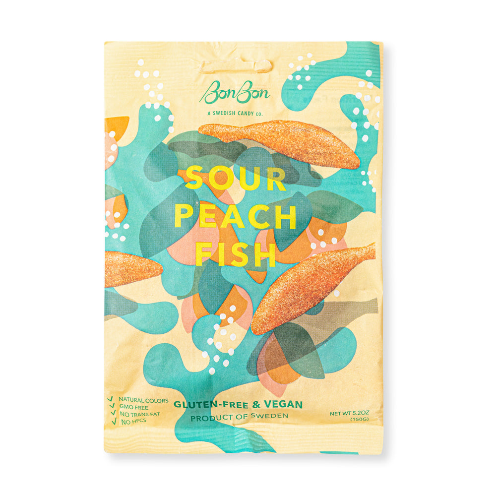 BonBon Gummy Fish Candy – Sour Peach