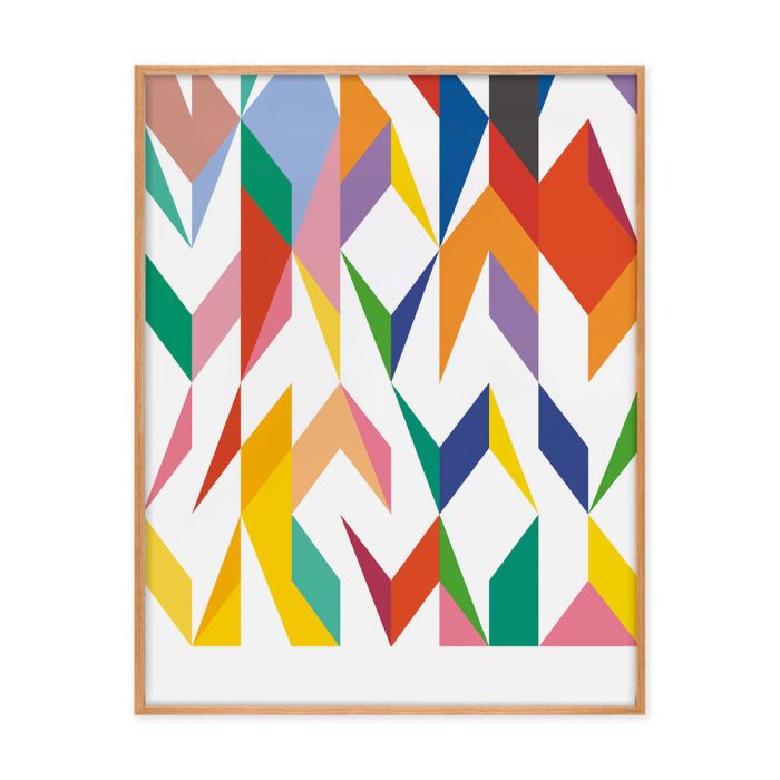 Odili Donald Odita Teardrop/Do It Good/Brand New Day Poster – Oak Frame