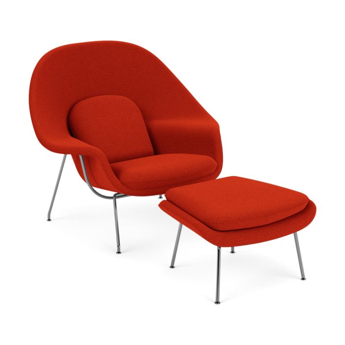 Eero Saarinen Womb Lounge Chair & Ottoman by  Knoll – Red