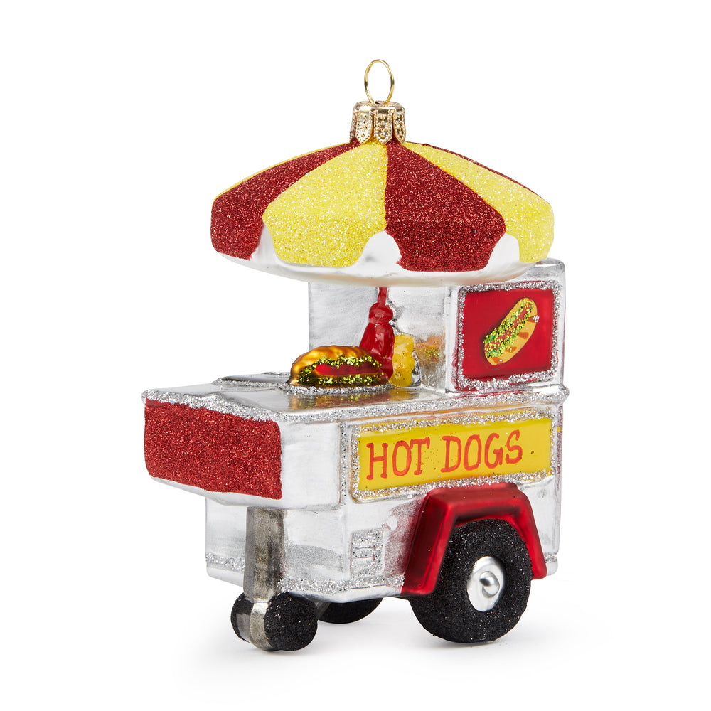 NYC Glass Holiday Ornament – Hot Dog Cart