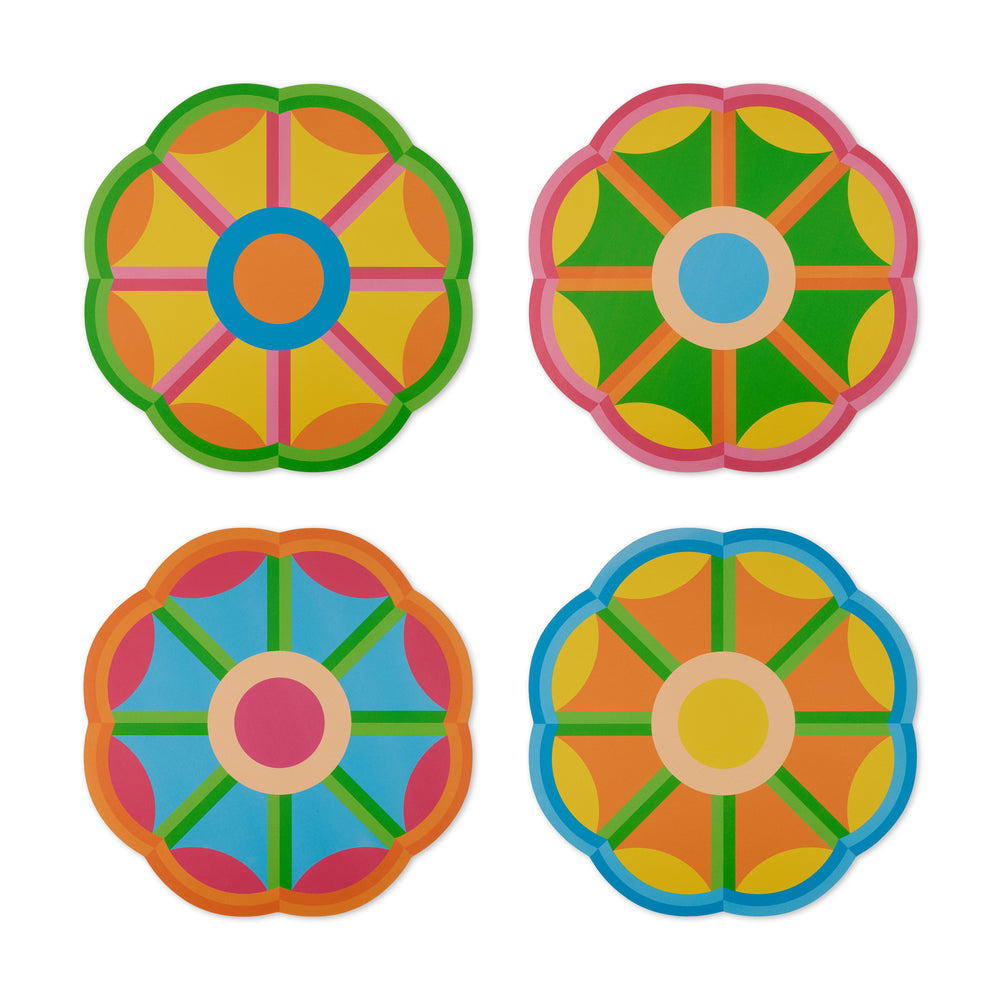 Yinka Ilori Radiant Blooms Recycled Leather Placemats – Set of 4