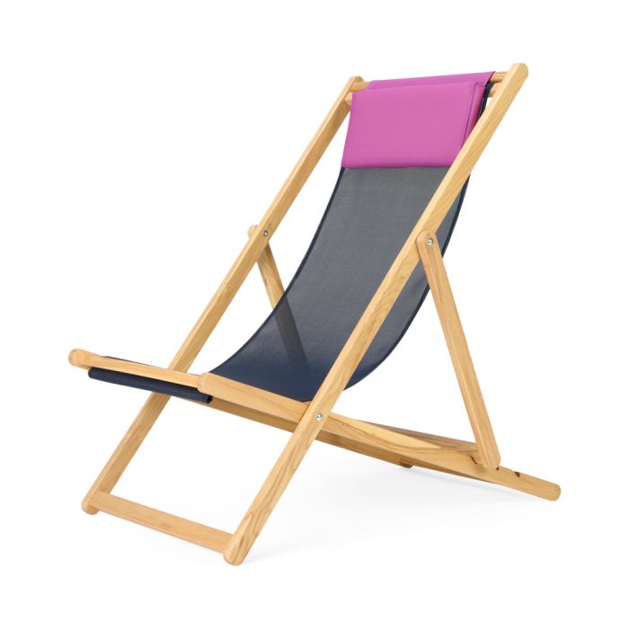 Relax Folding Deck Chair – Lilac/ Blue