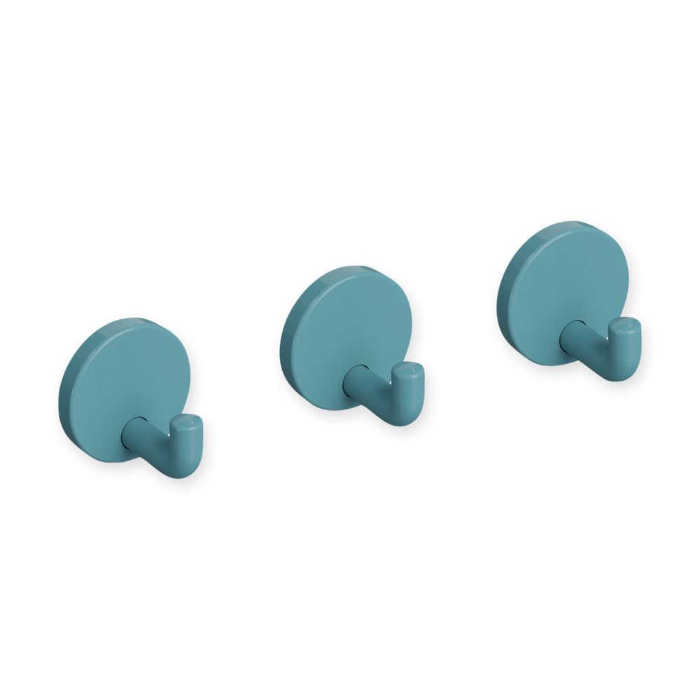 Hewi Wall Hooks – Set of 3 – Aqua