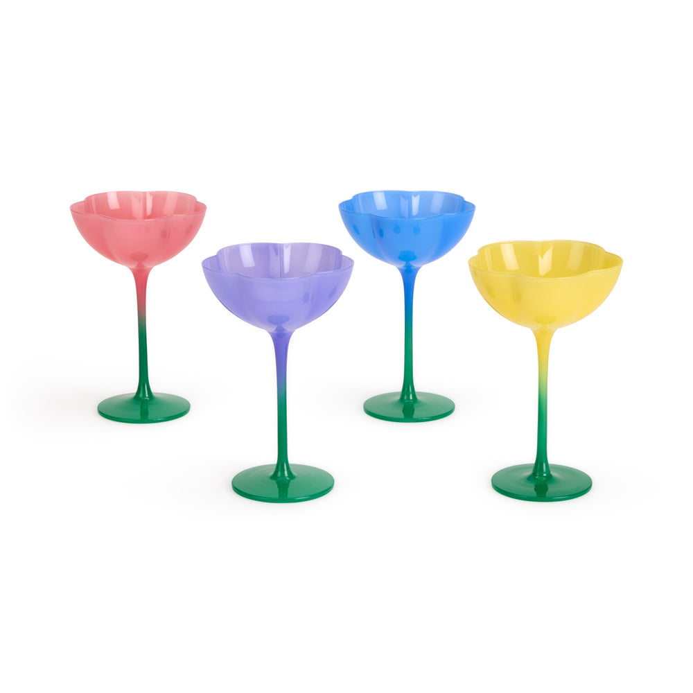 Flower Glass Stemware – Set of 4
