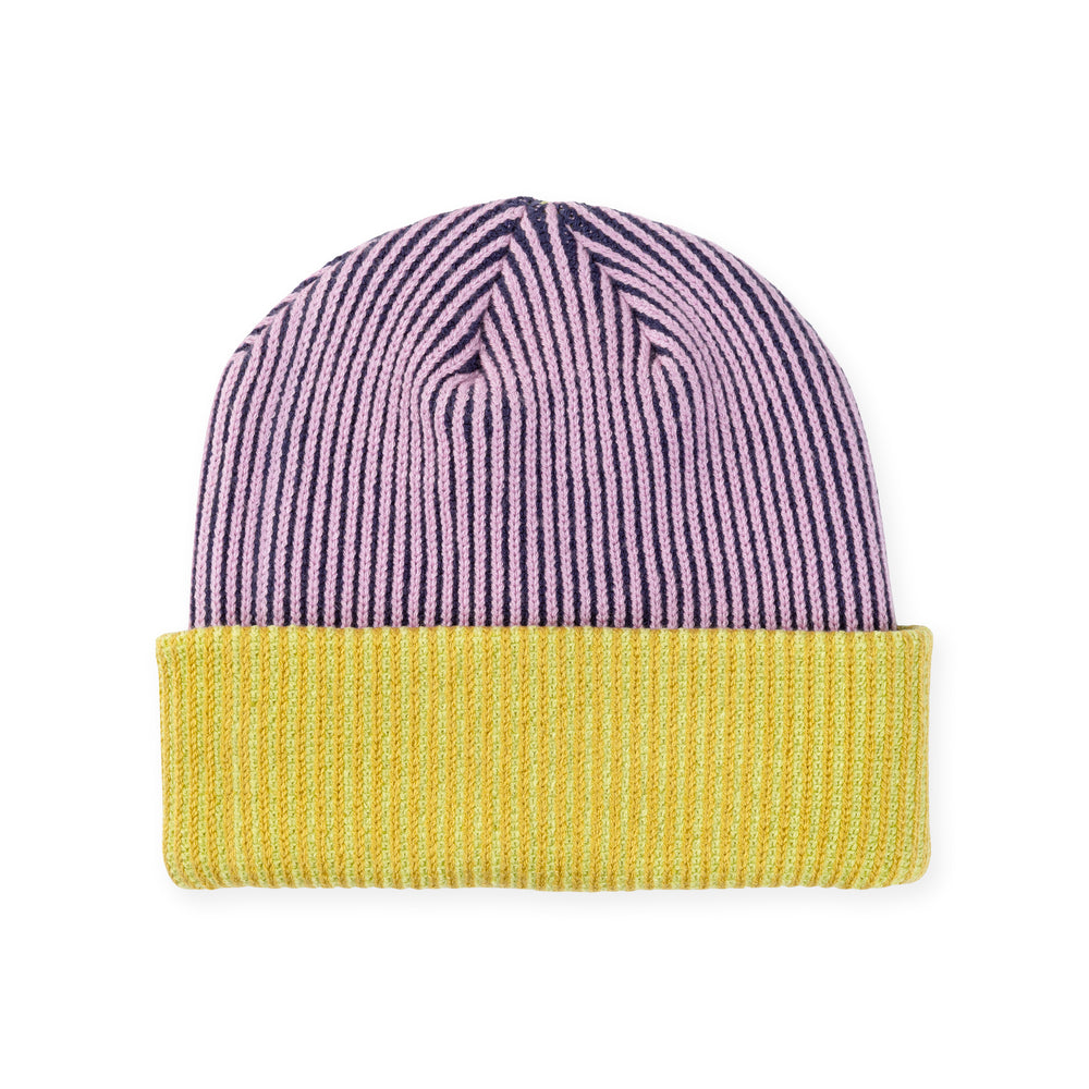 Verloop Pinstripe Plush Beanie – Lilac Denim