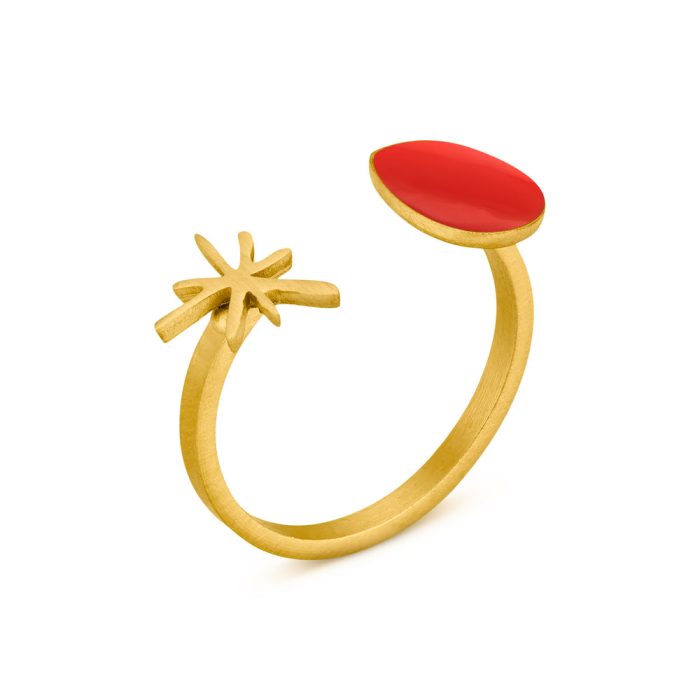 Joan Miró Gold-Plated Dot & Star Cuff Ring