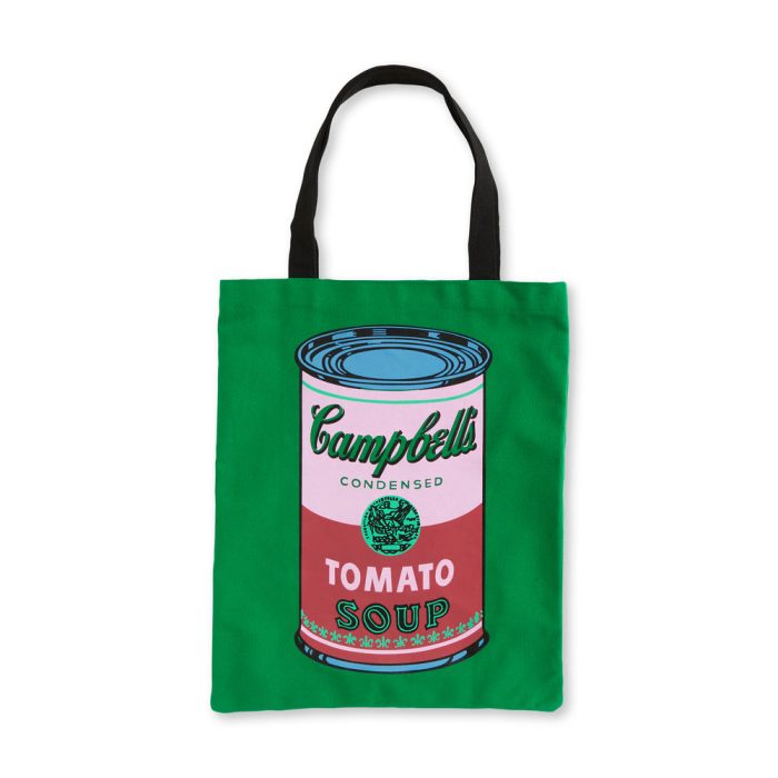Andy Warhol Cotton Canvas Tote Bag – Green Campbell’s Soup