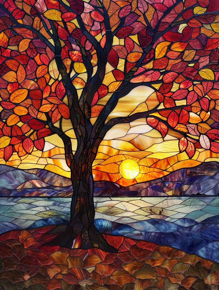 Autumn Blaze by the Lake