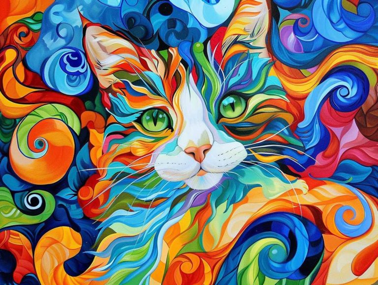 Colorful Whirlwind Cat