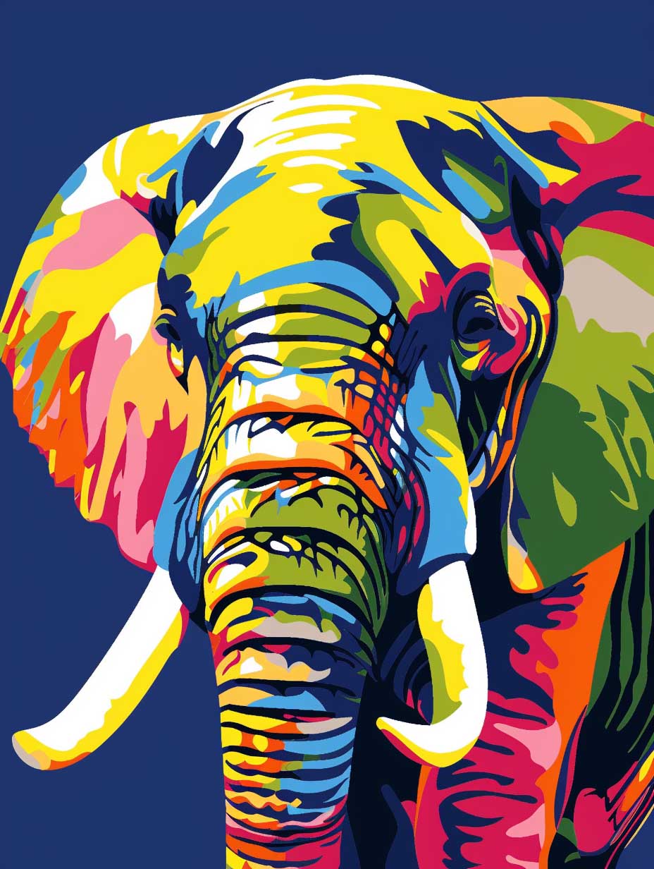 Colorful Elephant Digital Painting