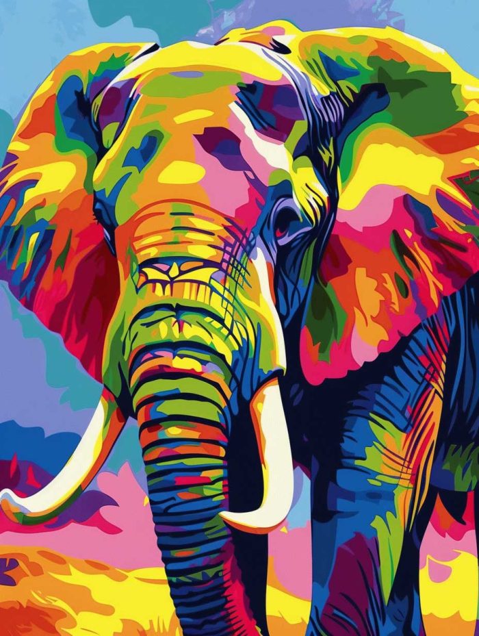 Colorful Elephant Paint by Number