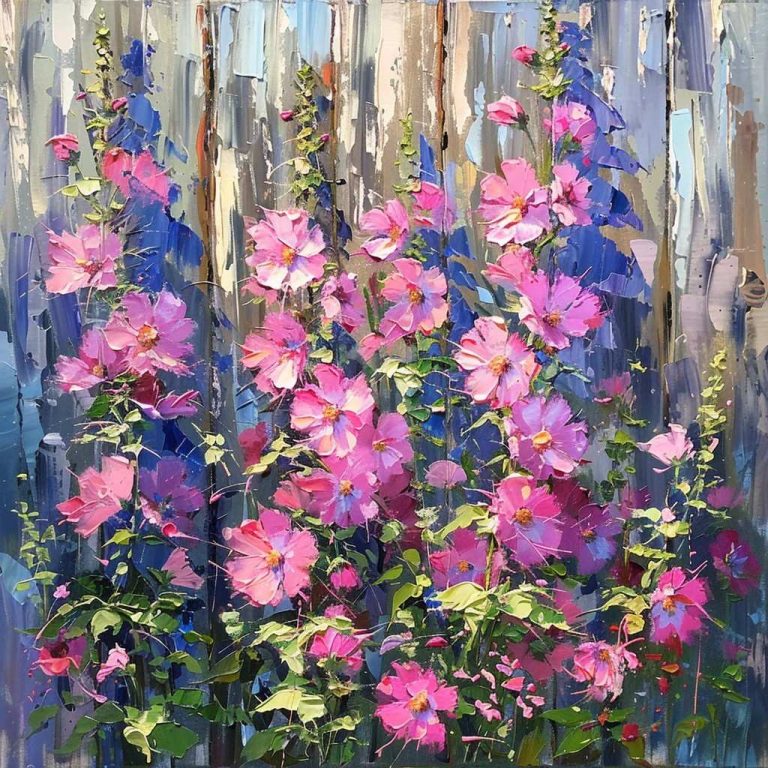 Cottage Hollyhock Garden