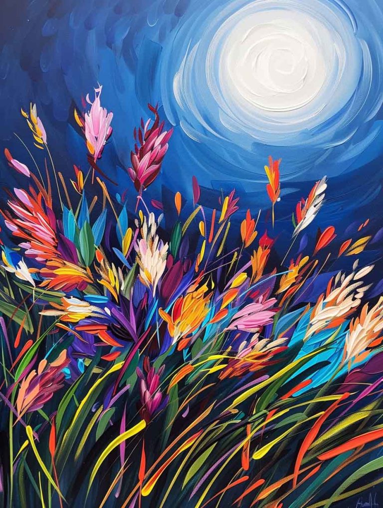 Moonlit Wildflower Meadow