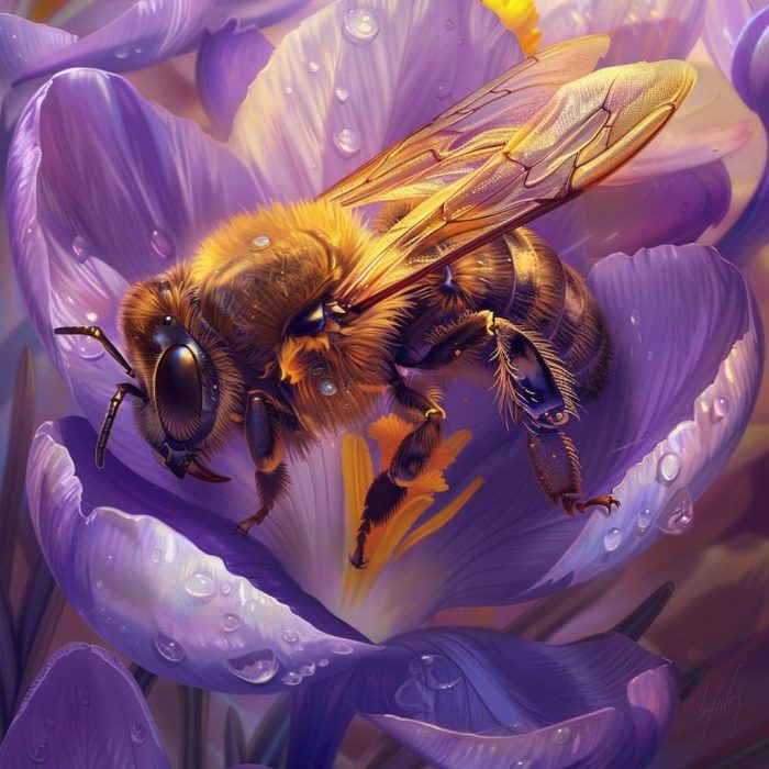Morning Bee on Crocus
