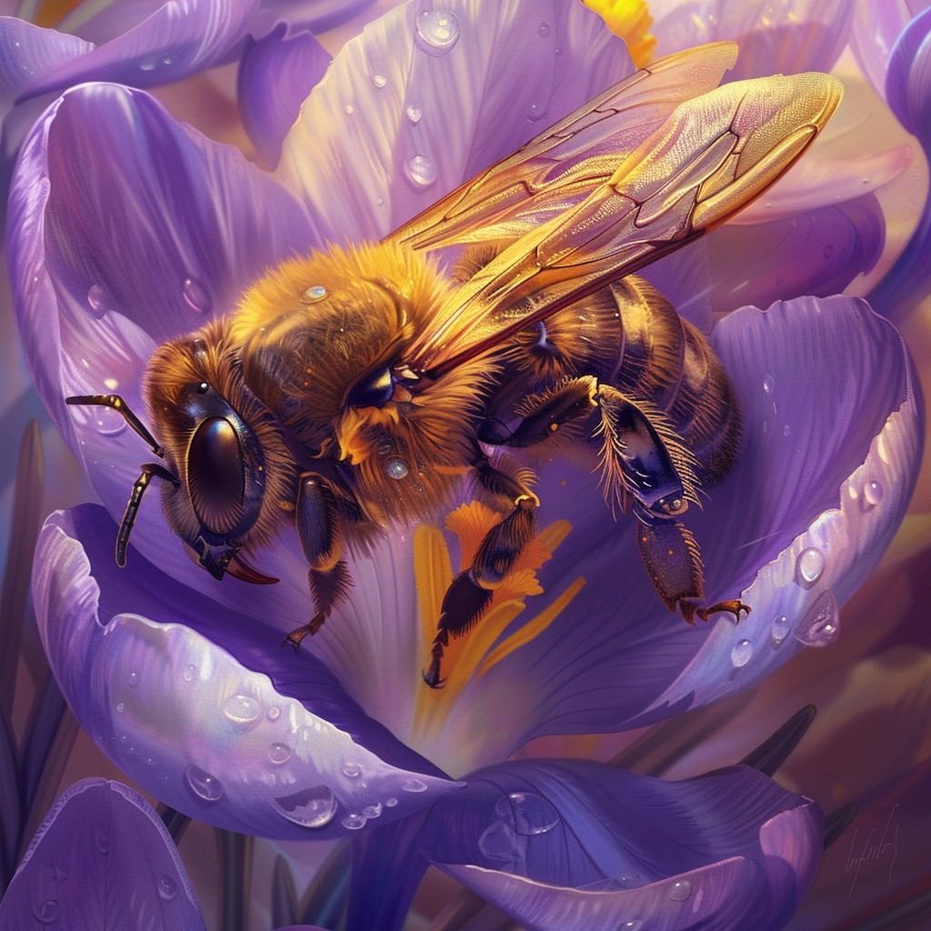 Morning Bee on Crocus
