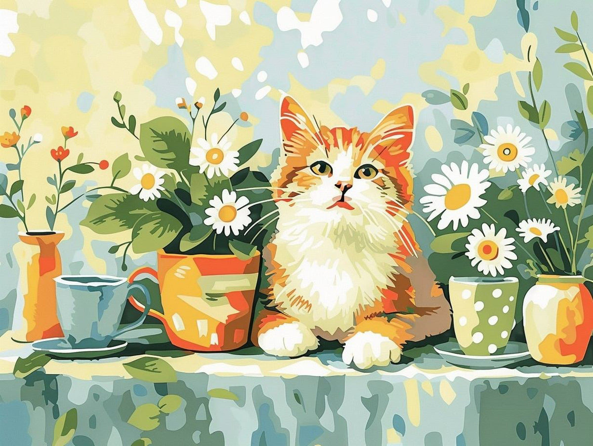 Sunny Garden Ginger Cat
