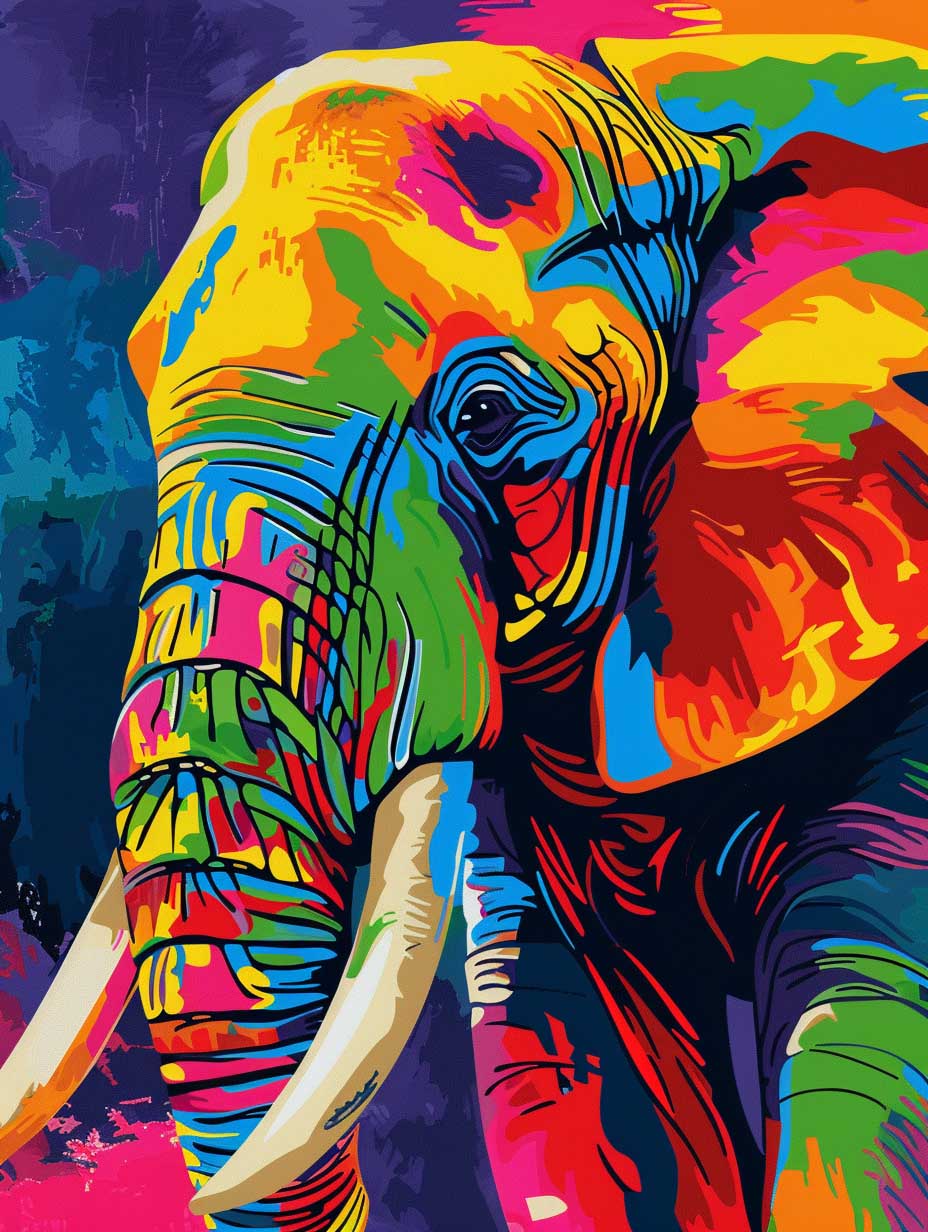 Vibrant Rainbow Elephant