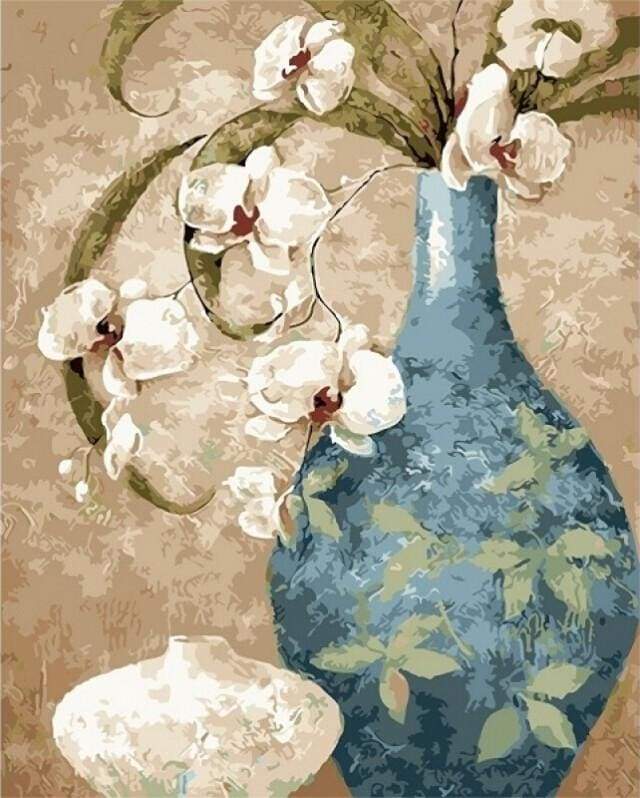 Ancient Bottle and Flowers
