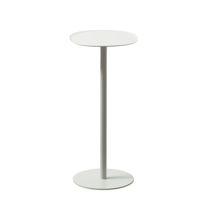 Pedestal Side Table – Sand White