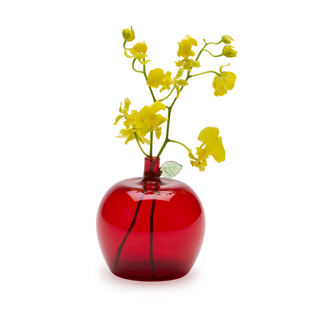 Glass Fruit Bud Vase – Red