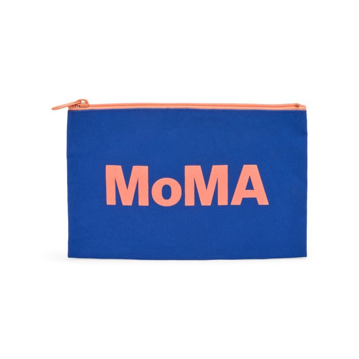 Colorful MoMA Zip Pouch – Blue/ Coral