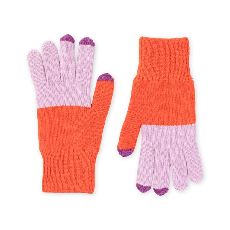 Verloop Knit Touchscreen Gloves – Colorblock Poppy Lilac