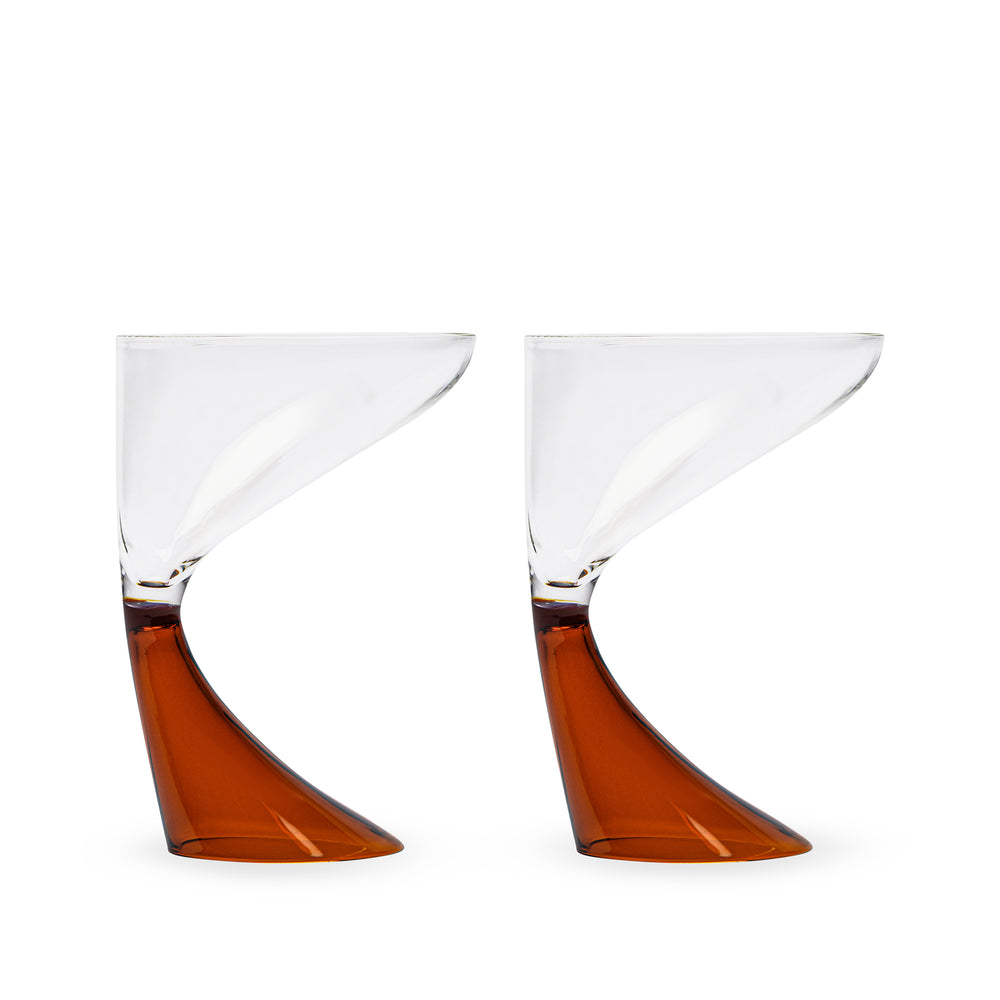 Arch Cocktail Glasses – Set of 2 – Amber