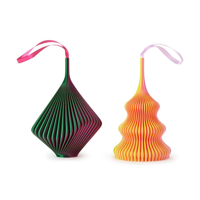 3D-Printed Holiday Ornaments – Set of 2 – Watermelon/Grapefruit