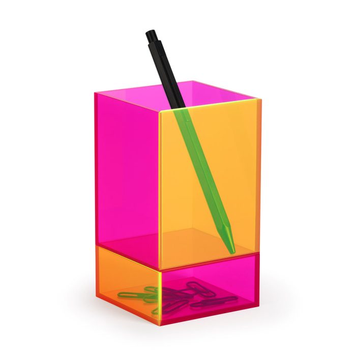 MoMA Colorplay Pen & Pencil Cup Holder – Amber/ Pink