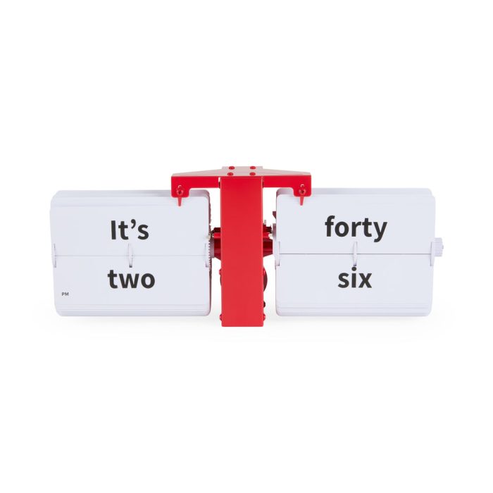 Cloudnola Flipping Out Text Clock – Red